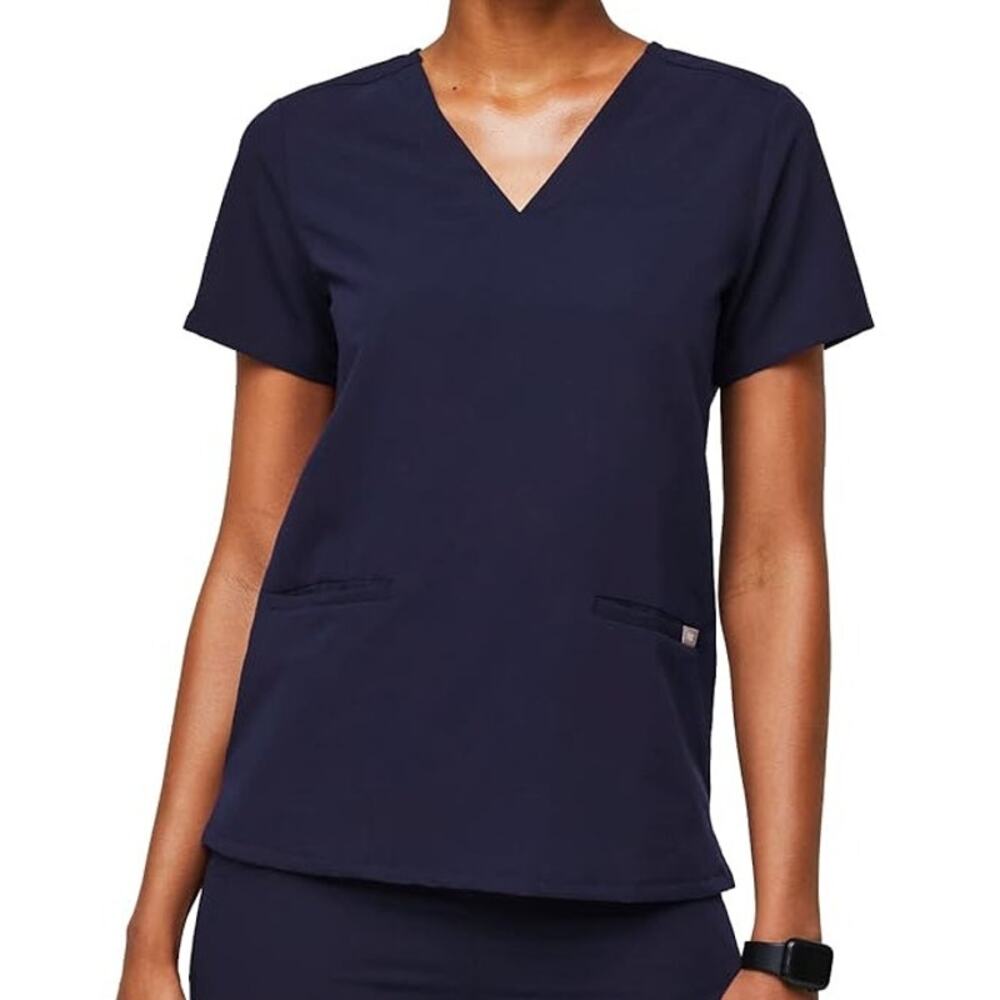FIGS Casma Three-Pocket Scrub Navy Blue Top size XS
